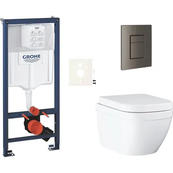 Klozet Siko Závěsný WC set do lehkých stěn / předstěnová montáž GROHE Euro Ceramic GRSEUSCAL0
