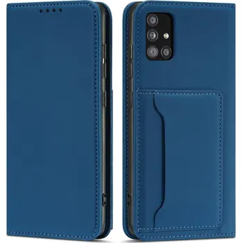 Pouzdro na mobilní telefon Hurtel Magnetický kryt s kartou pro Samsung Galaxy A13 5G, peněženka, držák na karty, modrý