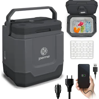 Outdoorové zavazadlo PEME Elektrický chladicí box Peme Ice-on Trip, 33 L s Bluetooth reproduktorem ČERNÁ|ŠEDÁ