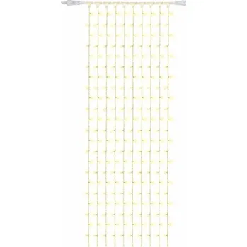 LED páska DECOLED Easy Fix LED světelný závěs interiér 100 × 300 cm, teple bílá, 300 diod, 10 pramenů, čirý kabel IP20, prodlužovací