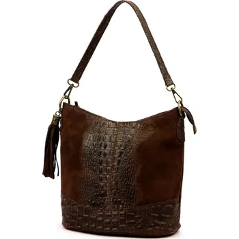 Kabelka Dámská kabelka Luka 26-027 CROCO hnědá