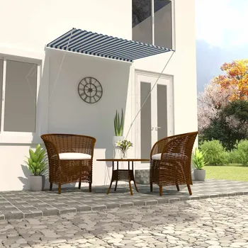 Markýza vidaXL Zatahovací markýza 150 x 150 cm [143764] Barva: Modro-bílá