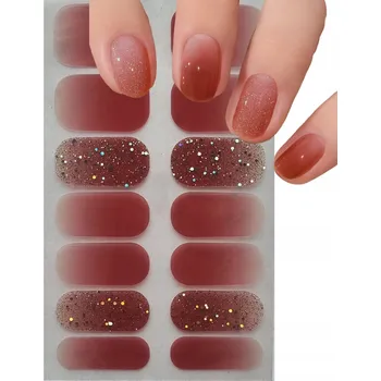 samolepka SAMOLEPKY NA NEHTY SAMOLEPÍCÍ, GELOVÉ, BORDÓ BROKAT JAKO HYBRID