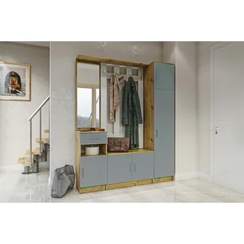 Předsíňová stěna Předsíňová stěna SARAH SET2 šedá činčila/dub artisan