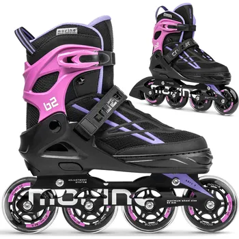 MOVINO Dětské nastavitelné fitness brusle Movino Cruzer B2 MOV-PP600 38/41 FIALOVÁ|RŮŽOVÁ|ČERNÁ