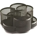 SaKOTA Drátěný otočný stojánek na psací potřeby 7 přihrádek černý