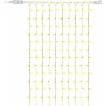 LED páska DECOLED Easy Fix LED světelný závěs interiér 100 × 150 cm, teple bílá, 150 diod, 10 pramenů, čirý kabel IP20, prodlužovací