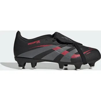 Míčový sport ADIDAS Dětské kopačky Predator League Fold-Over Tongue Soft Ground 32 ČERNÁ|ČERVENÁ|ŠEDÁ