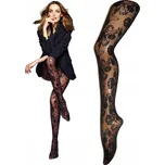 Vzorované Punčocháče Veneziana Fiori 20den černé Nero velikost 4