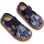 Dětské PAPUČE NA SUCHÝ ZIP s motivem míčů FRODDO CANVAS G1700439-5 MODRÉ velikost 26