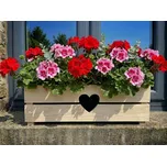 AMADEA Dřevěný obal na truhlík se srdcem, 52x21,5x17cm Český výrobek