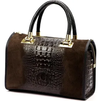 Kabelka Dámská kabelka Luka 25-088 CROCO tmavě hnědá + doprava zdarma
