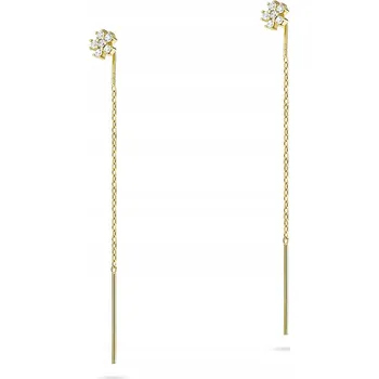 Náušnice STŘÍBRNÉ VISACÍ NÁUŠNICE 925 Kytičky se Zirkony