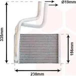 Výměník tepla, vnitřní vytápění VAN WEZEL 18006286