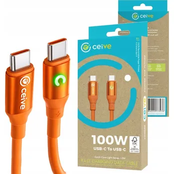 Datový kabel USB kabel, délka 1 m, 100 W, oranžový