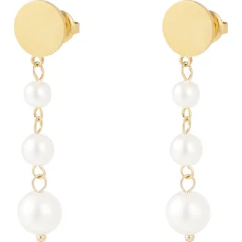 Náušnice ELINE ROSINA Pozlacené visací náušnice s perlami