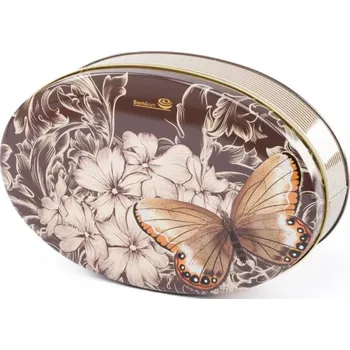 Cukrovinka Born Syn Luxusní italské pralinky 125 g – oválná plechová dóza s motivem motýla