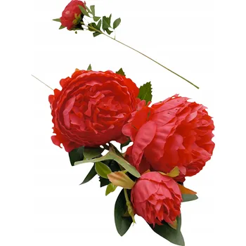 umělá květina Větvička umělá pivoňka červená dekorativní do vázy kompozice 66 cm