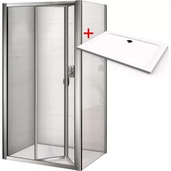 WellMall Write Rocky 80 x 90 kout s vaničkou čirý chrom