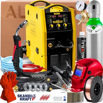 Svářečka POLOAUTOMAT MAGNUM MIG 315 SYNERGIE MMA 315A BODOVÉ SVAŘOVÁNÍ MĚKKOU PÁJKOU, HOŘÁK 5M