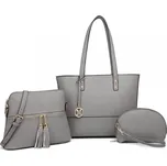 MISS LULU Dámský set kabelek růžový 3v1 - šedá