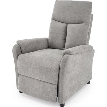 Křeslo Relaxační polohovací TV křeslo ZAHIR — látka, šedá