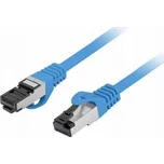 Lanberg Patchcord kat. 8.1 S/FTP LSZH CU 0,25 m modrý, fluorescenční, schváleno pro...