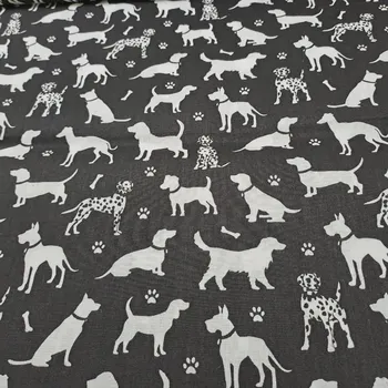 Pro útulný domov bavlněná látka PSI NA ČERNÉ