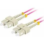 Lanberg OM4 LANBERG optický patch cord MM SC/UPC-SC/UPC duplex 2m LSZH OM4 50/125 průměr 3mm, barva magenta