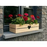 AMADEA Dřevěný obal na truhlík se srdcem, 62x21,5x17cm Český výrobek 108034679