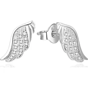 Náušnice Beneto Krásné stříbrné náušnice se zirkony Andělská křídla AGUP2311L