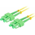 LANBERG optický patch cord SM SC/APC-SC/APC duplex 15m LSZH G657A1 průměr 3mm, barva žlutá