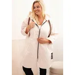 Smetanová dámská plus size prošívaná bunda s kapucí Velikost: ONE SIZE