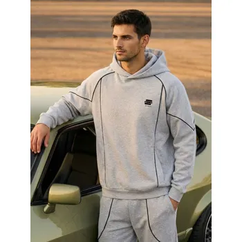 Pánská mikina Sinsay - Mikina s&nbsp;kapucí - šedá - 504HL-09M - 504HL-09M-3XL