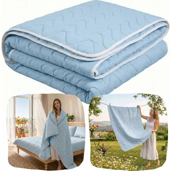 Prostěradlo PŘIKRÝVKA LETNÍ MODRÁ LEHKÁ 180x200 ANTI-ALERGICKÁ a PRUŽNÁ, VÝROBEK PL