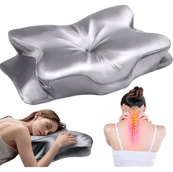 Polštář PAMĚŤOVÁ PĚNA POLŠTÁŘ STŘÍBRNO-ŠEDÁ PRO VŠECHNY SPÁNKOVÉ POLOHY