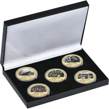 5-DÍLNÁ SADA PAMĚTNÍCH MINCÍ DRUHÁ SVĚTOVÁ VÁLKA KRABIČKA GUADALCANAL