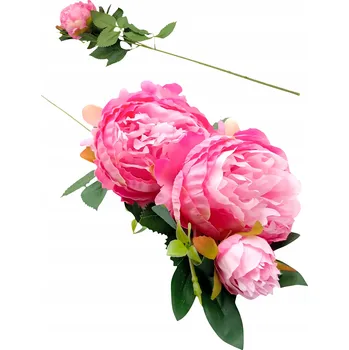 umělá květina Umělá Větvička pivoňka , světle růžová, dekorativní, do kompozičního váza o průměru 66 cm