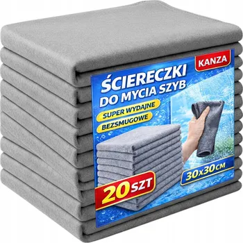 Utěrka MAGICKÉ HADŘÍKY NA MYTÍ OKEN BEZ ŠMOUH 30X30CM 20 KS