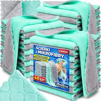 Utěrka Utěrka z mikrovlákna (mikrofáze) Kanza v balení 40 ks šedá