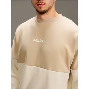 Pánská mikina Sinsay - Mikina s kulatým výstřihem - krémová - 477HL-01X - 477HL-01X-L