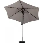 DEMA Alu slnečník so solárnym LED osvetlením 270 cm Triest, béžový