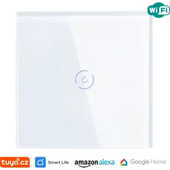 vypínač WiFi jednoduchý vypínač na světlo s ovládáním přes aplikaci, dotykový, bílý