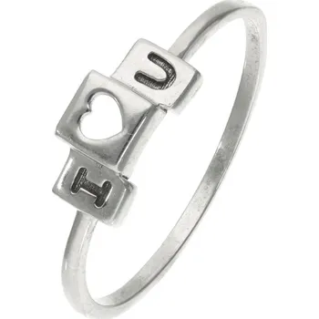 Šperk Stříbrný prsten minimalistický I love u Velikost prstenu: 58, Váha: 1,00 g, Ryzost: Ag (925/1000)