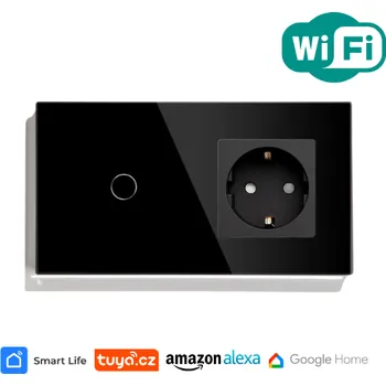 vypínač Jednoduchý vypínač se standartní zásuvkou, černý