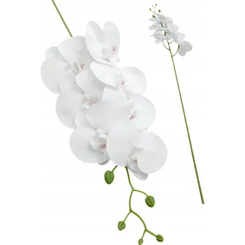 umělá květina Umělá bílá orchidej větvička dekorace kompozice KVALITA XXL 93 cm