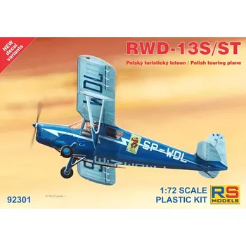 Plastikový model RS models 1/72 RWD-13S/ST Polish Touring Plane (4x camo)
