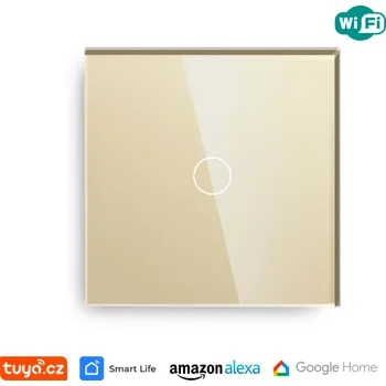 vypínač WiFi jednoduchý vypínač na světlo s ovládáním přes aplikaci, dotykový, zlatý