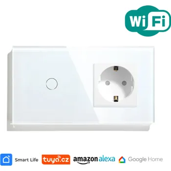 vypínač Jednoduchý vypínač se standartní zásuvkou, bílý