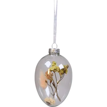 Velikonoční dekorace Det Gamle Apotek Závěsná velikonoční dekorace Dry Flower Pink/Yellow 9,5 cm